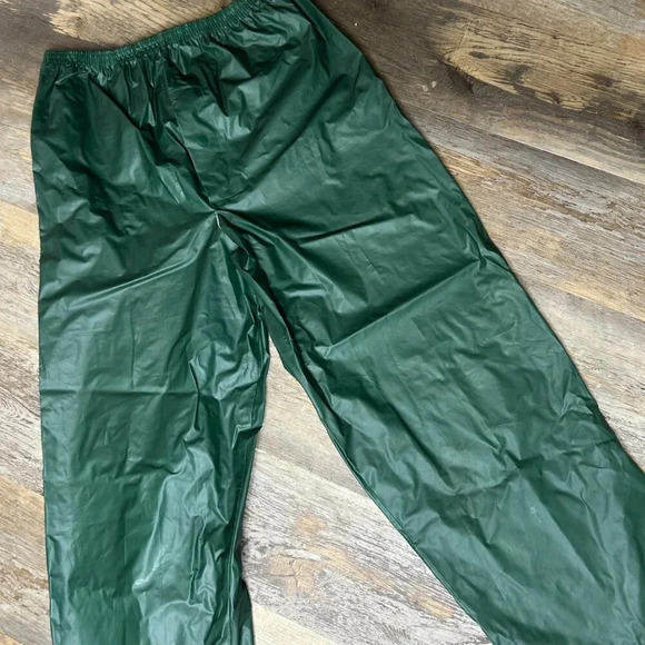 Men's Unisex Green Nylon Rain Waterproof Pants Size XL - Picture 3 of 6